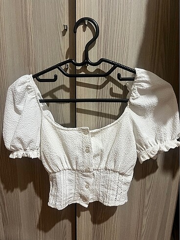 Koton Balon kol korse crop koton