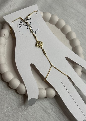 Altın Renkli Zincir Detaylı Bohem El Zinciri - Görsel 2