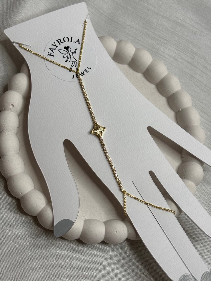 Bohem Zincir Detaylı Kadın El Zinciri Altın - Görsel 3