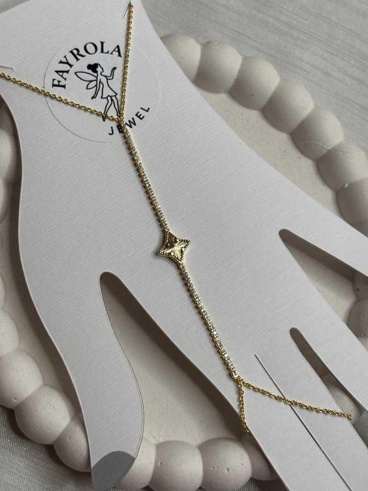 Bohem Zincir Detaylı Kadın El Zinciri Altın - Görsel 2