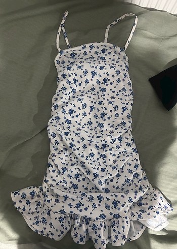 Mavi Çiçek Desenli Mutfak Önlüğü - Görsel 2