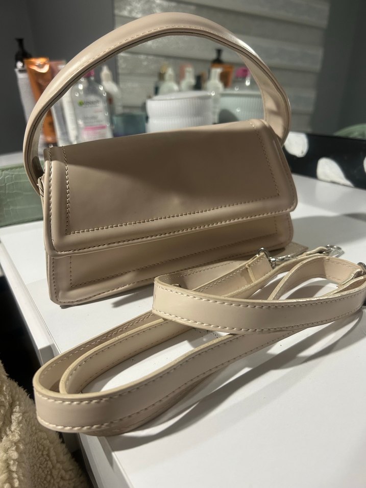 Bej Deri Tokalı Kadın El Çantası - Görsel 4