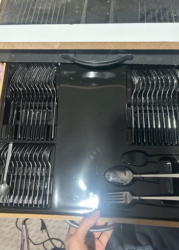 Gri-Beyaz Çatal Kaşık Seti - Görsel 4