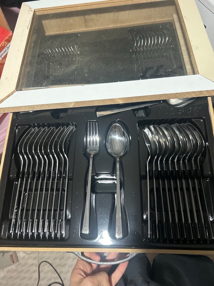 Gri-Beyaz Çatal Kaşık Seti - Görsel 3