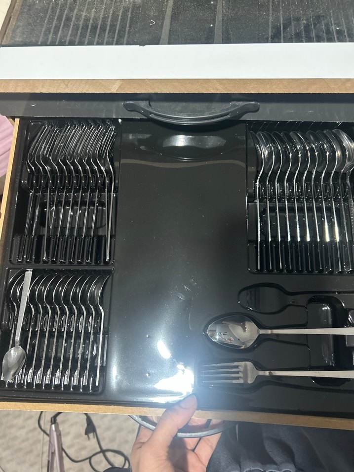 Gri-Beyaz Çatal Kaşık Seti - Görsel 4