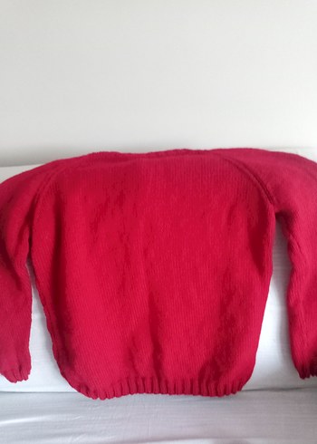 Kırmızı el örgüsü  Erkek Çocuk Kazak reglan kollu.Yeni . - Görsel 5