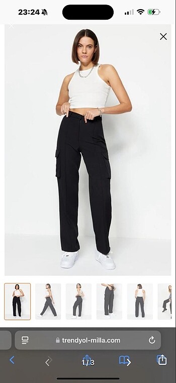 xs Beden siyah Renk Trendyol kargo pantalon