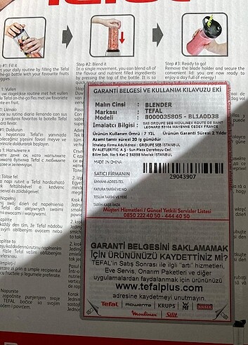 Tefal Sıfır blender