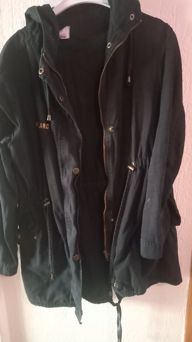 Düğmeli Siyah Keten Kadın Ceket - Görsel 2