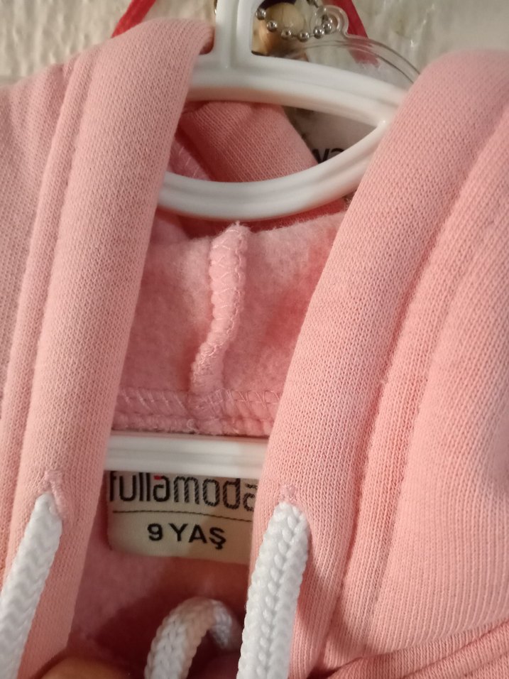 Pembe Kapüşonlu Fermuarlı Sweatshirt - Görsel 2