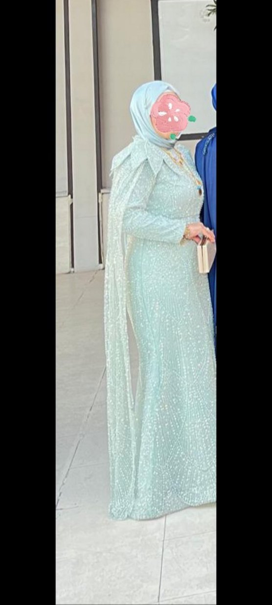 mint yeşili abiye Şal - Görsel 2