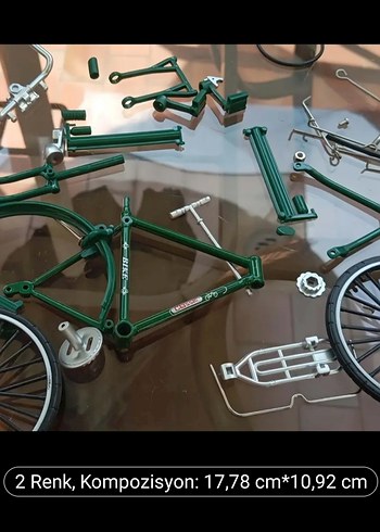 Beden Yeşil Bisiklet Model Kiti - DIY Montajlı 52 parça yesil