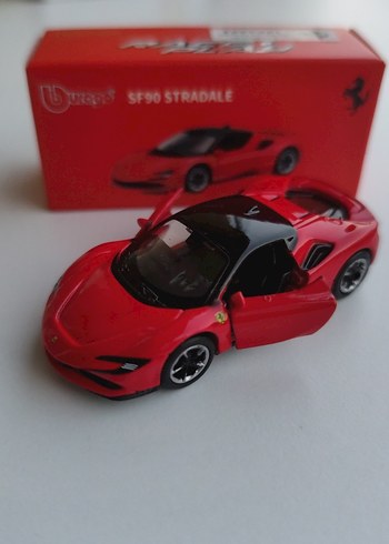 burago Ferrari SF90 kırmızı metal araba 1:64 ölçek