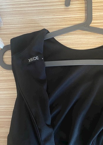 Siyah Drapeli Midi Abiye Elbise - Görsel 5