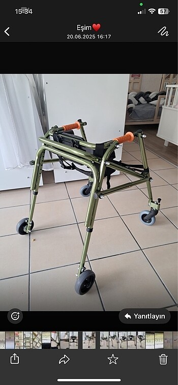 Beden yeşil Renk Pediatrik engelli yürüteci