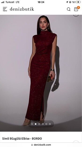 Bordo Elbise abiye