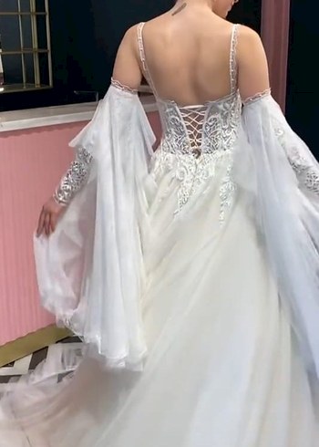 Straplez A Kesim Gelinlik - Görsel 2