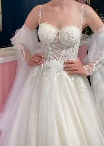 Straplez A Kesim Gelinlik - Görsel 3