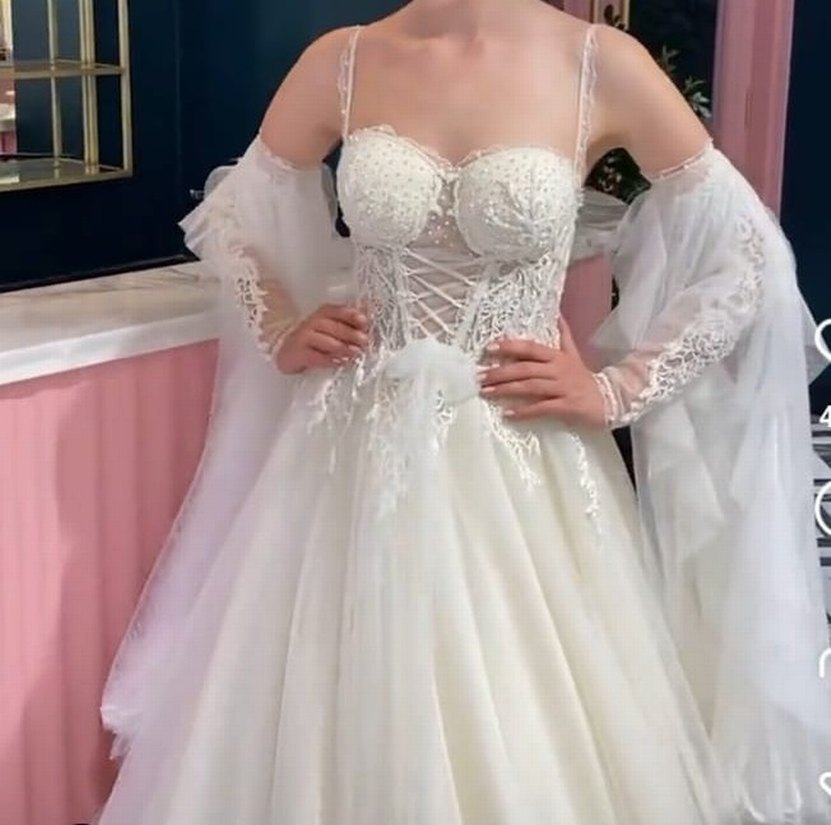 Straplez A Kesim Gelinlik - Görsel 3