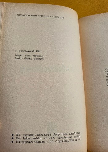 Müdafaalarım - Necip Fazıl Kısakürek - Görsel 3