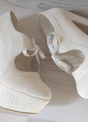 36 Beden beyaz Renk Gelin ayakkabısı 