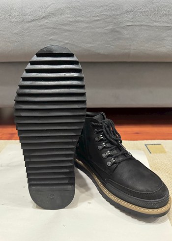 Hakiki Deri Siyah Bağcıklı Erkek Bot - Görsel 5