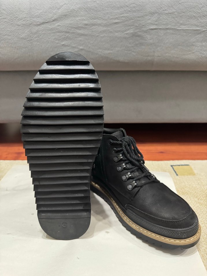 Hakiki Deri Siyah Bağcıklı Erkek Bot - Görsel 5