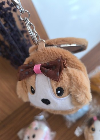 Kahverengi Köpek Figürlü Peluş Aynalı Anahtarlık - Görsel 7