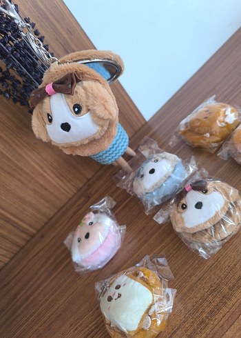 Kahverengi Köpek Figürlü Peluş Aynalı Anahtarlık - Görsel 12