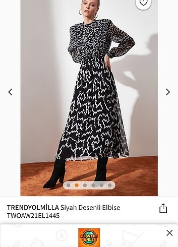 Trendyol & Milla Siyah cizgili elbise
