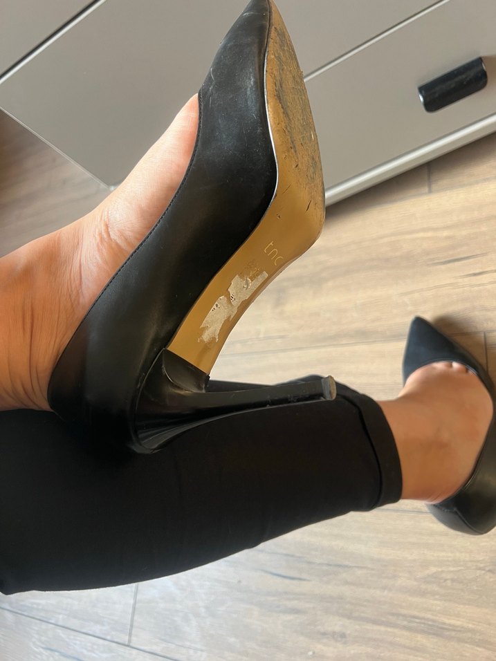 Siyah Stiletto Topuklu Kadın Ofis Ayakkabısı - Görsel 4