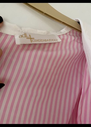 Adil ışık Cengiz abazoğlu koleksiyonu Çizgili asimetrik Gömlek - Görsel 3