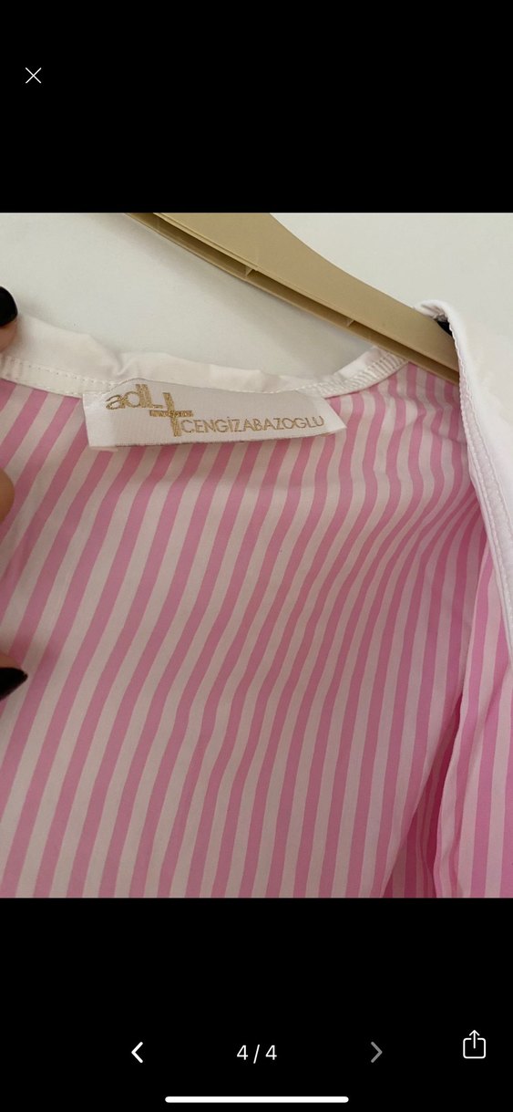 Adil ışık Cengiz abazoğlu koleksiyonu Çizgili asimetrik Gömlek - Görsel 3