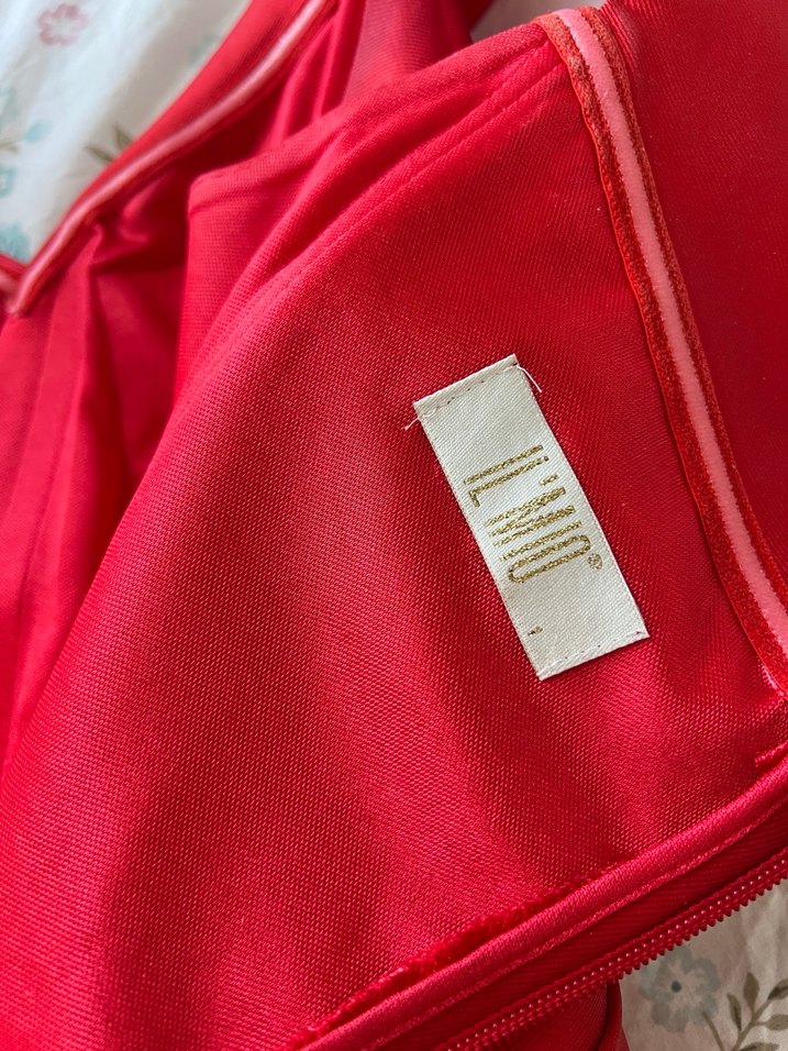 Kırmızı Drapeli Uzun Abiye Elbise - Görsel 4