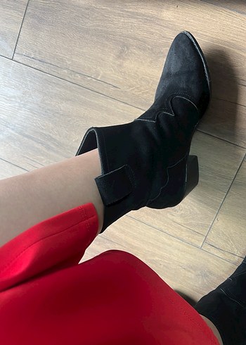 Siyah Süet kovboy Kadın Bot - Görsel 7