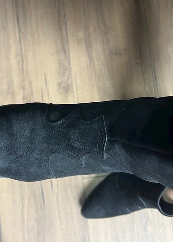 Siyah Süet kovboy Kadın Bot - Görsel 5