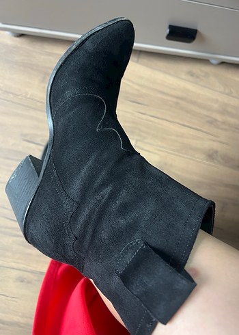 Siyah Süet kovboy Kadın Bot - Görsel 3