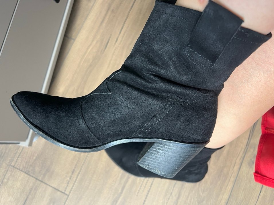 Siyah Süet kovboy Kadın Bot - Görsel 2