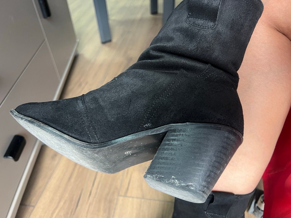 Siyah Süet kovboy Kadın Bot - Görsel 4