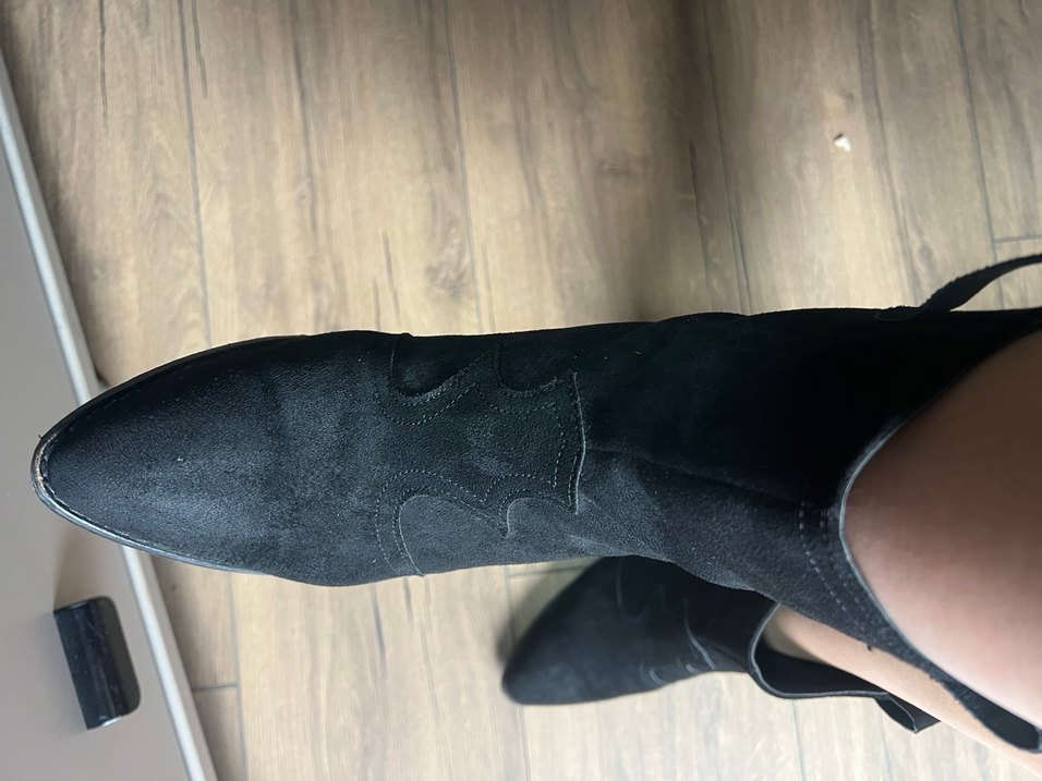 Siyah Süet kovboy Kadın Bot - Görsel 5