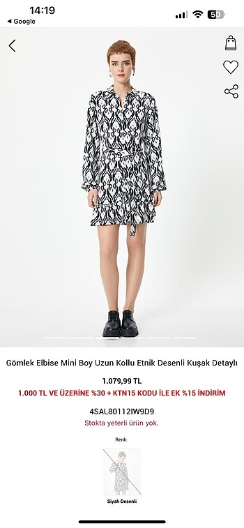 m Beden Koton elbise