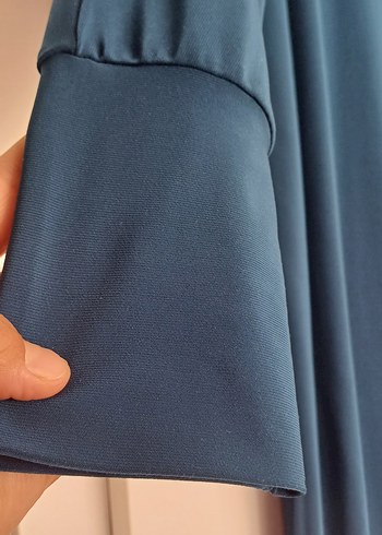 44 Beden mavi Renk Uzun Kollu Lacivert Midi Elbise