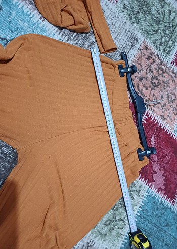 Düğmeli Uzun Kahverengi Triko tunik - Görsel 5