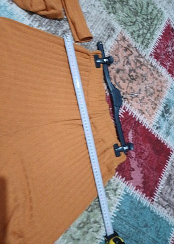 Düğmeli Uzun Kahverengi Triko tunik - Görsel 6