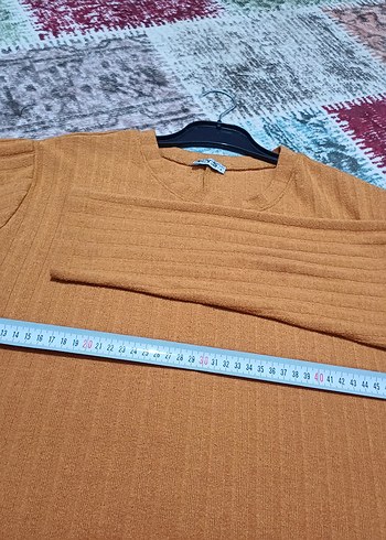 Düğmeli Uzun Kahverengi Triko tunik - Görsel 4