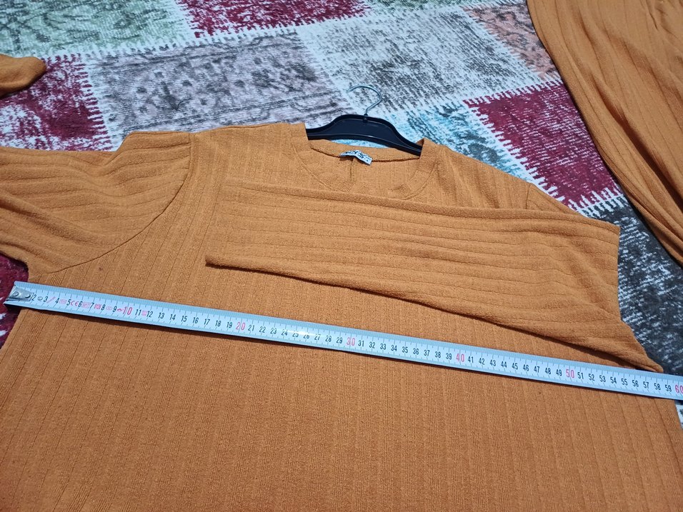 Düğmeli Uzun Kahverengi Triko tunik - Görsel 4