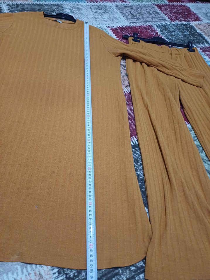 Düğmeli Uzun Kahverengi Triko tunik - Görsel 3