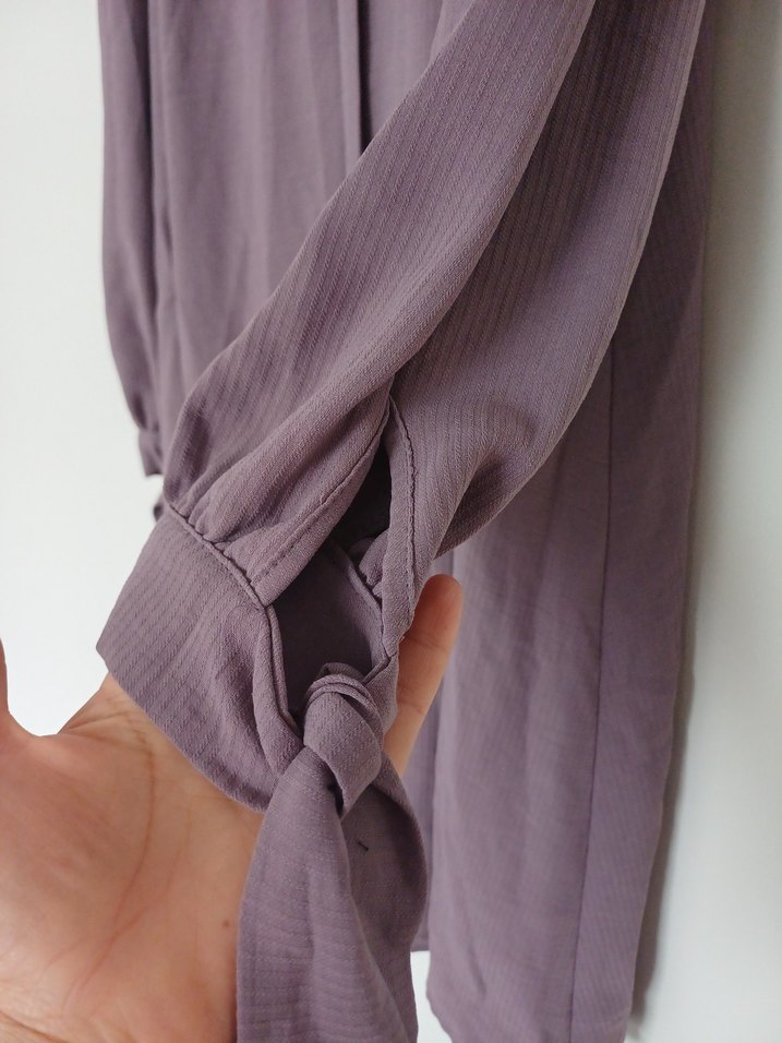 Uzun Kollu Mor Salaş Tunik - Görsel 2