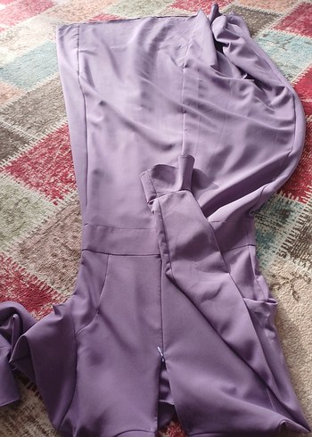 Uzun Kollu Mor Kadın Elbise - Görsel 4