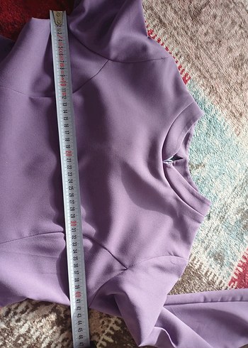 Uzun Kollu Mor Kadın Elbise - Görsel 3